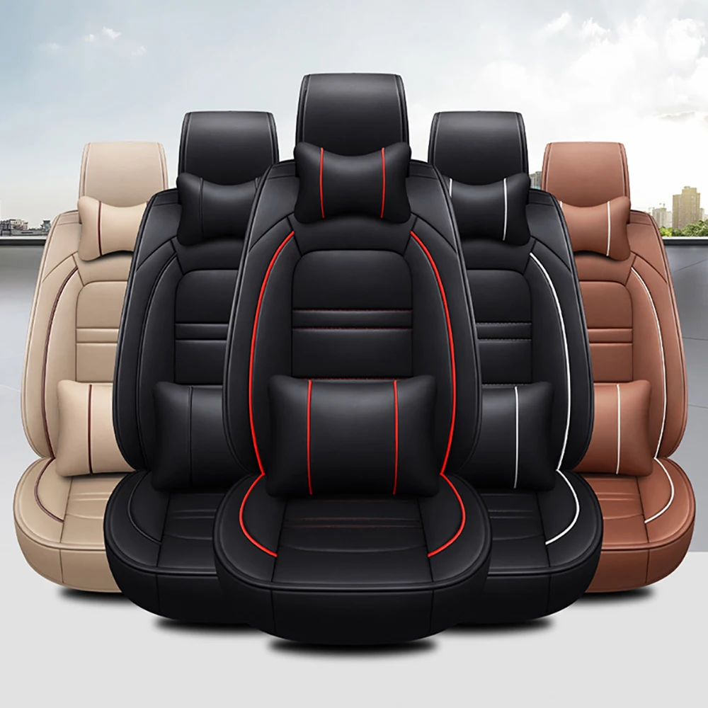  Fly5D роскошный вкладыш 5D Чехлы для автомобильных сидений полный комплект универсальные кожаные чехлы на