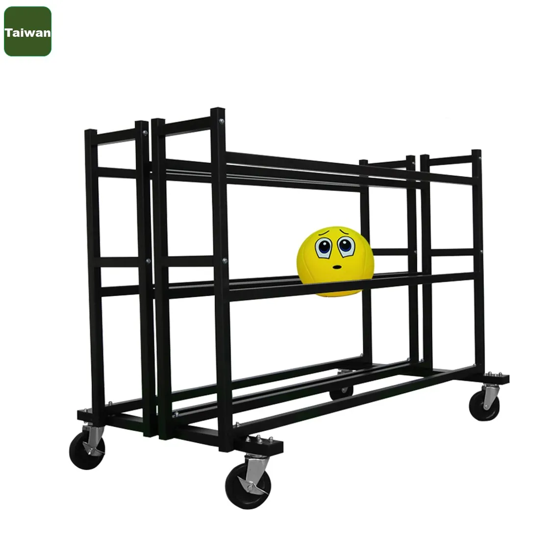 Ball arrangement basket with wheel sports (size: 128.5 × 106 × 42cm) stainless steel ball cart
