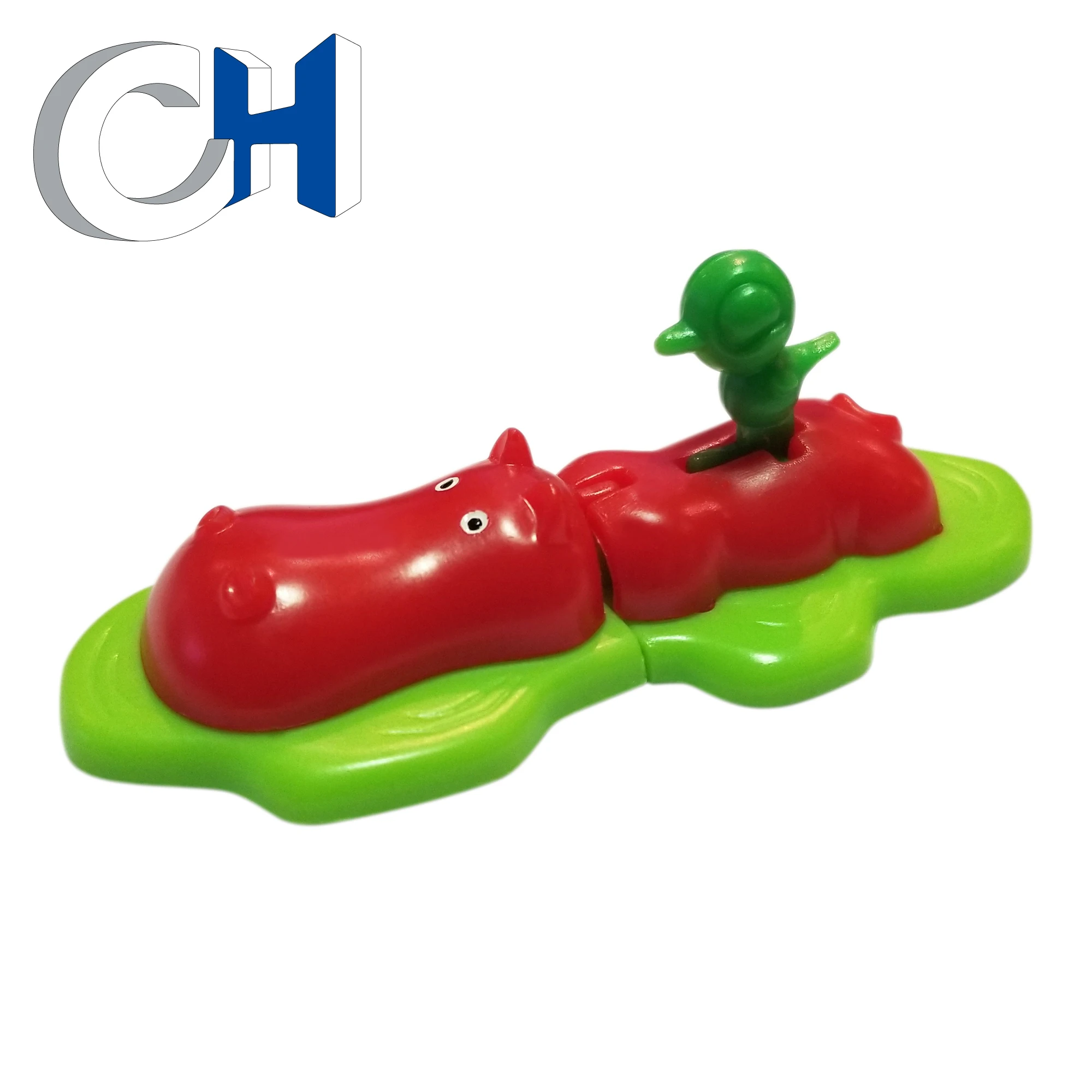 Wholesale Funny red Plastic hippo animal egg toys capsule
