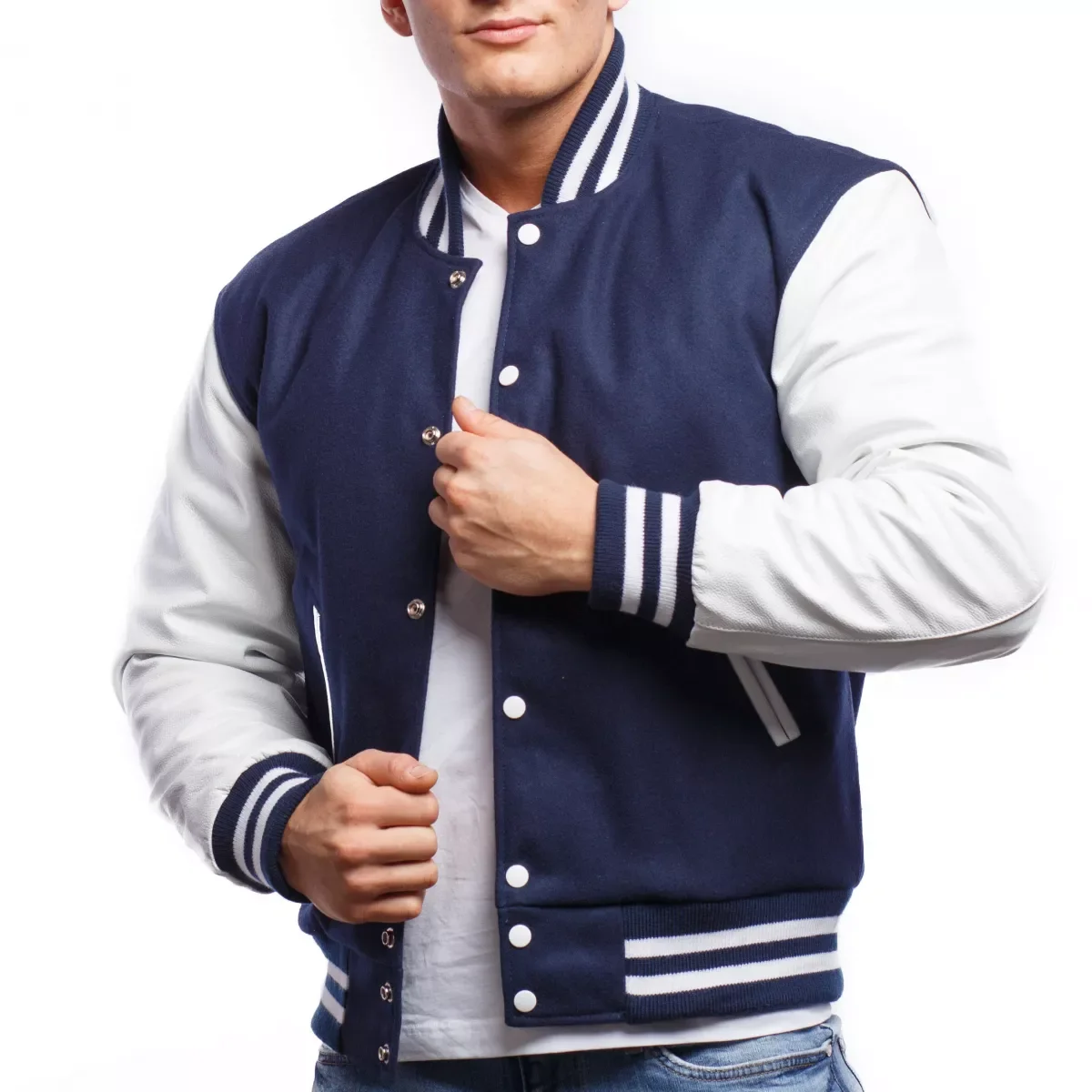 Baseball Varsity Jacket for Men Custom Logos with Wool and Leather Sleeves / American Style Wholesale Schoolboy Jackets