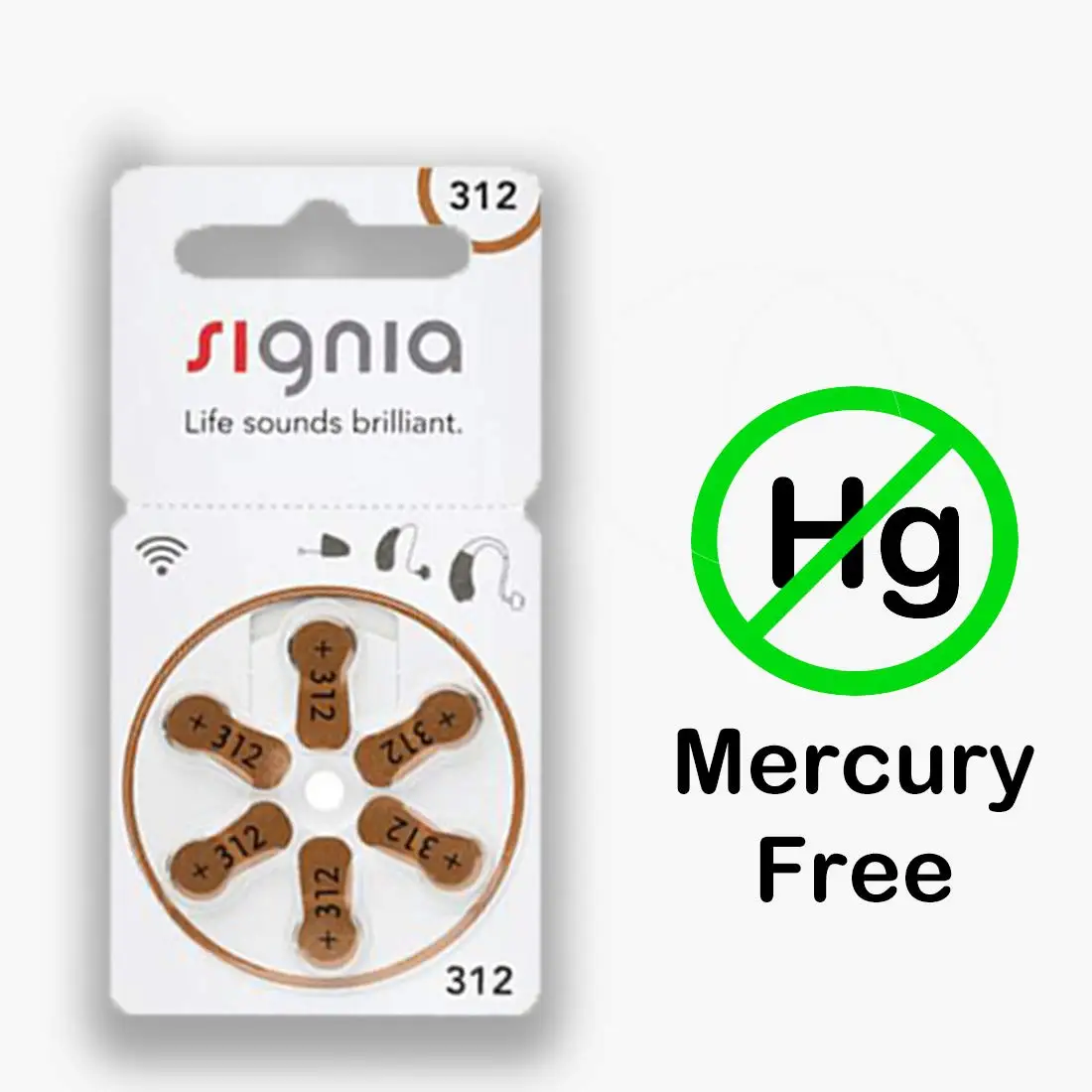 Размер 312 (60 шт.)-батарейки для слухового аппарата производства Германии батарейки