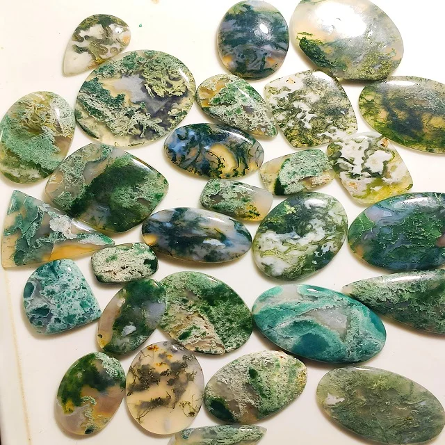 
Natural moss agate loose Gemstone Wholesale Lot moss agate Cabochon loose gemstone moss agate jewelry making 