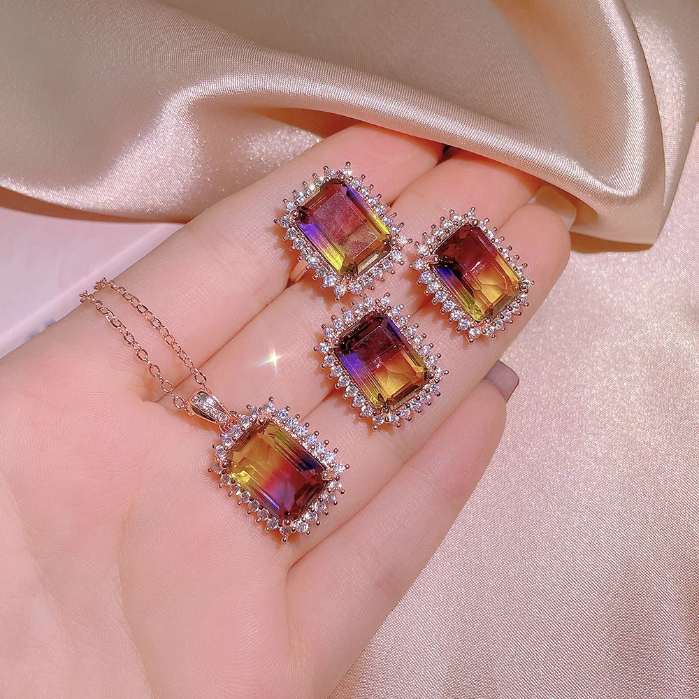 vintage jewelry square italian natural gemstone dubai 24k gold jewelry set