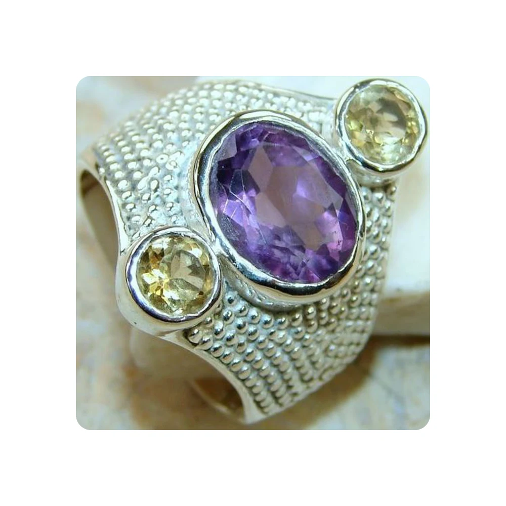 New Arrival Handmade 925 Sterling Silver Rings Vintage Style Wedding and Party Jewelry with Diamond Pearl Inlay Silver Plated