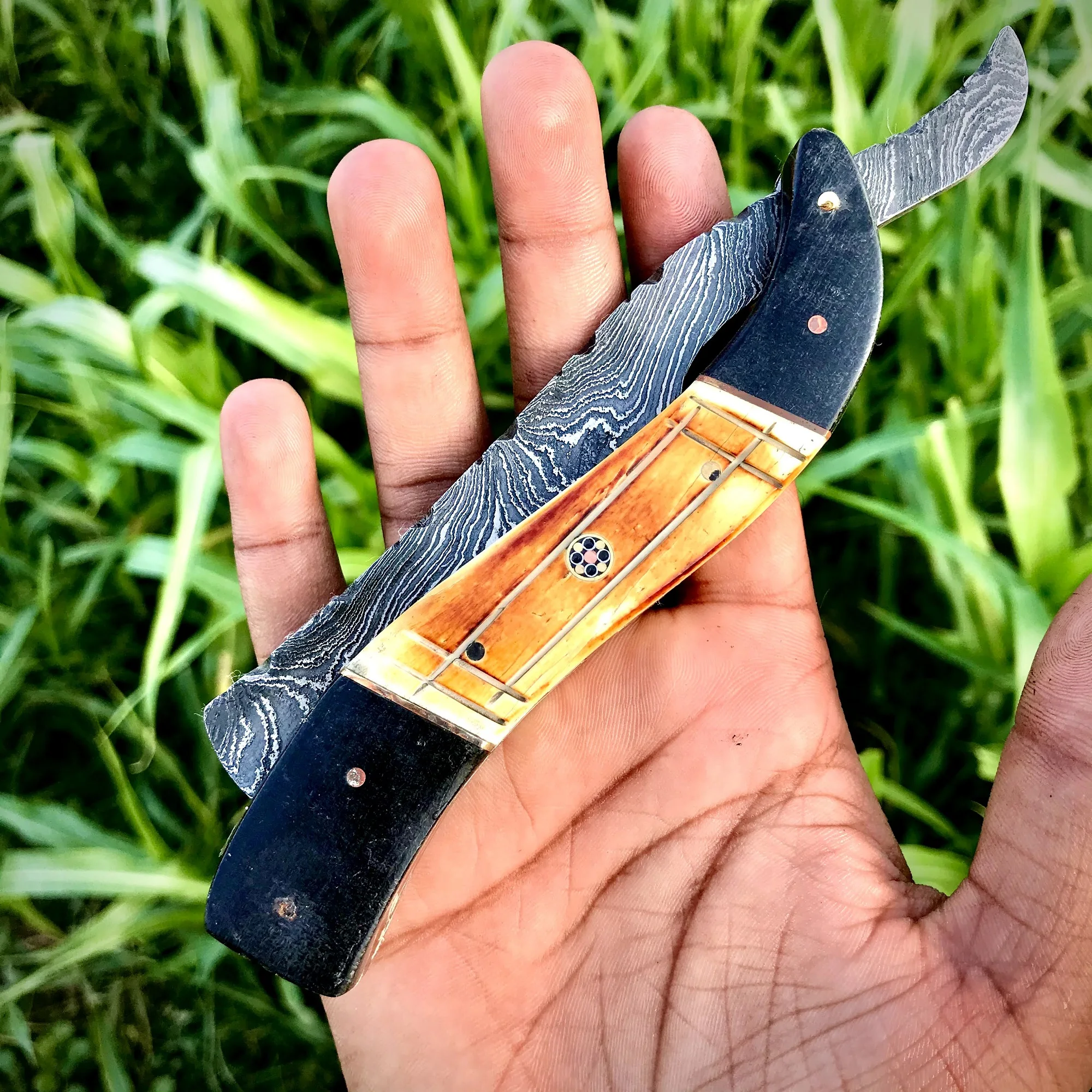 Бритва из дамасской стали ручной работы на заказ бритва с прямыми краями для мужчин подарок Amazone