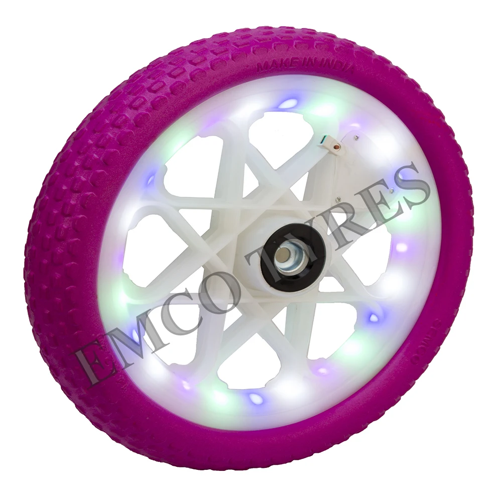 14 inch eva tyres tires  with LED light kids cycle tyre motor cycle for  kids  droller from Gopal and Sons