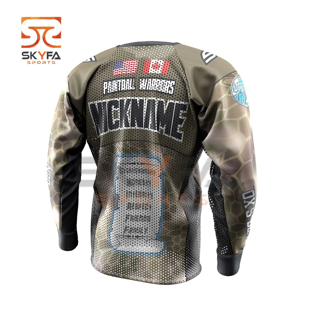Paintball Mix Color Sublimation Shirt For 2021 Best High Quality custom logo printing paintball jersey