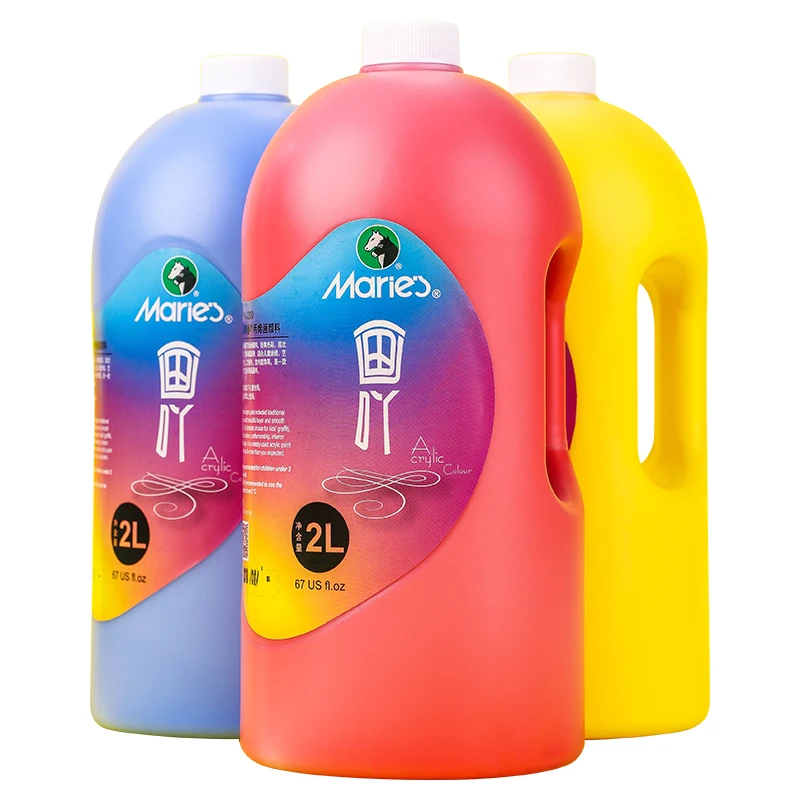 Maries 21 colours 2L wholesale large bottle artist professional acrylic pigment colour interior wall graffiti paint