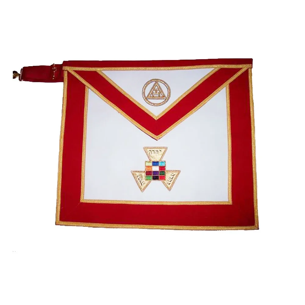 Высококачественный красный фартук и воротник Masonic regalia в