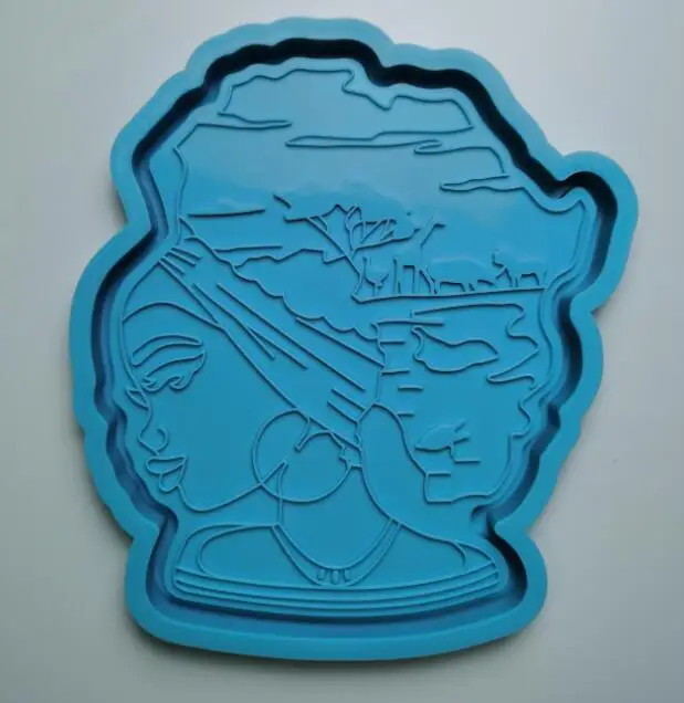 
Blackgirl Afro head Silicone Resin Tray Molds Chuhan customer Africa Coaster Mold for Making Resin Geode Holder Afro Godness 