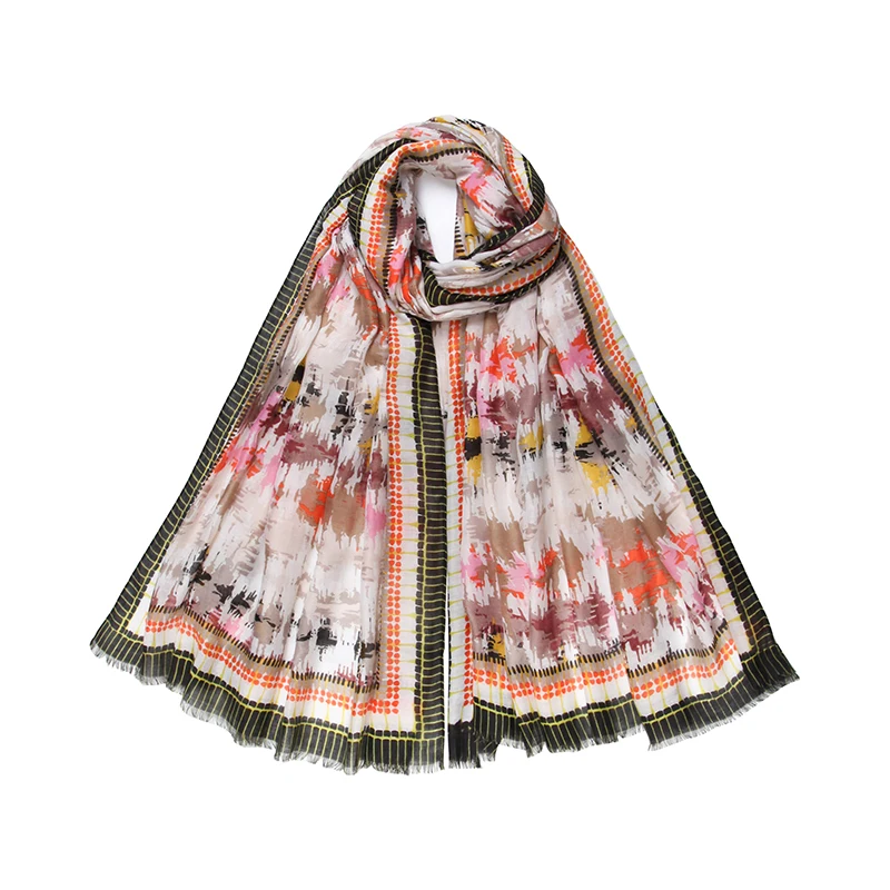 Тысячи шарф стили в магазине 180X90cm граффити живопись масляными красками с принтовым дизайном изготовленным на заказ логосом вискоза