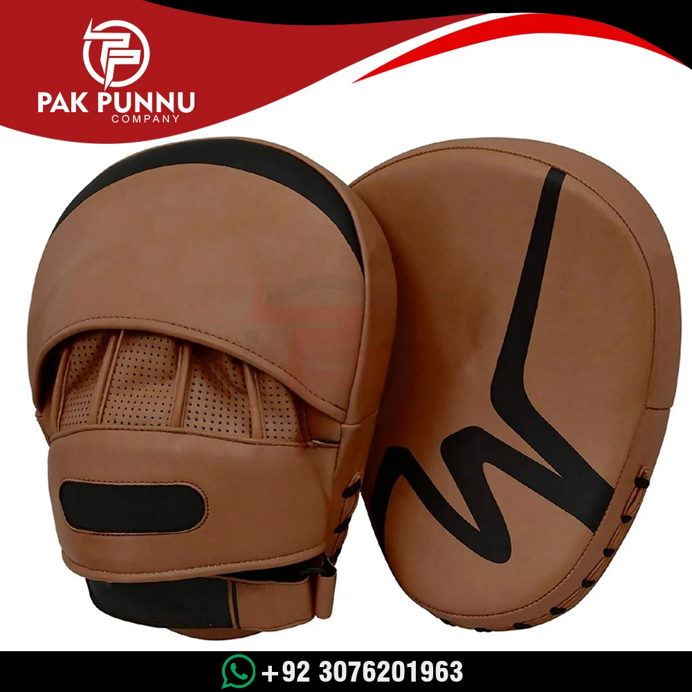 Boxing Curved Focus Punching Mitts- Leatherette Training Hand Pads Ideal for Karate Muay Thai Kick Sparring Dojo Martial Art