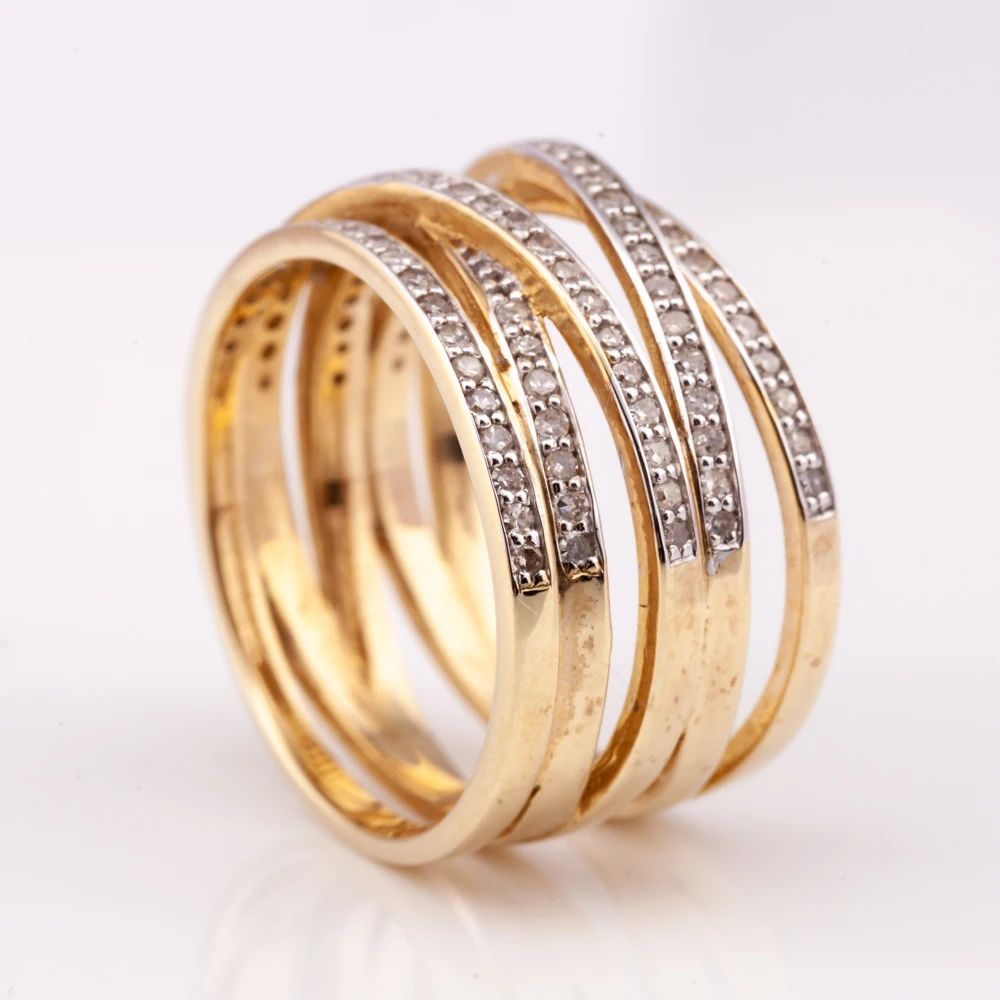 minimal twist diamond ring with 14K gold plated silver 925 material can be customize high quality factory price