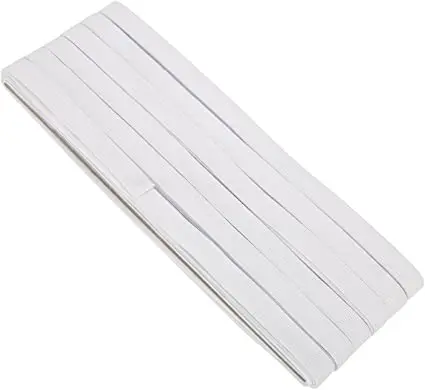High Quality Wholesale Sewing Elastic White Flat Rubber Soft Knit Braided Elastic Stretch Strips for Sewing