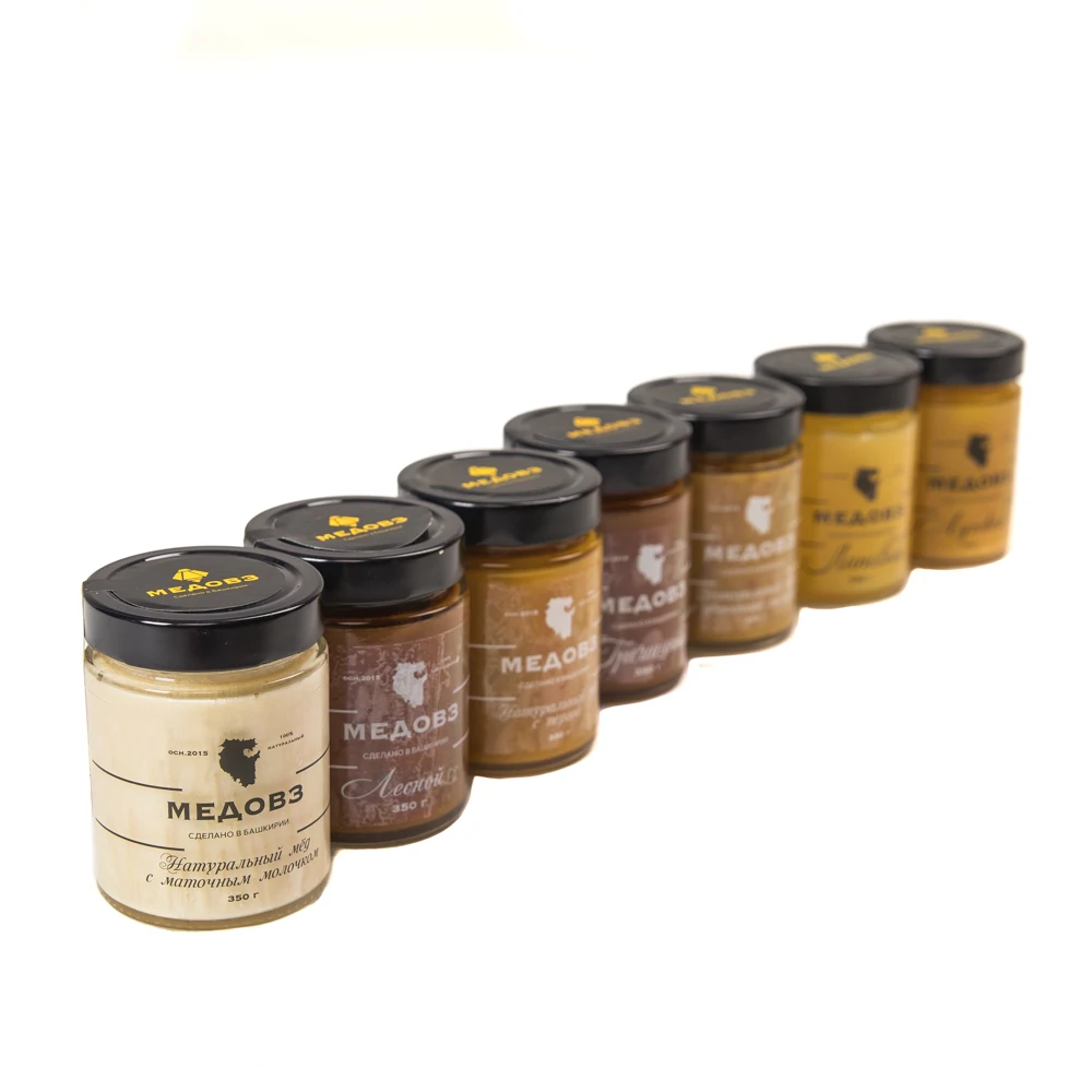 Russian Natural Linden Honey 350 g Glass Jar Pack Pure Organic Honey Product for Immune System