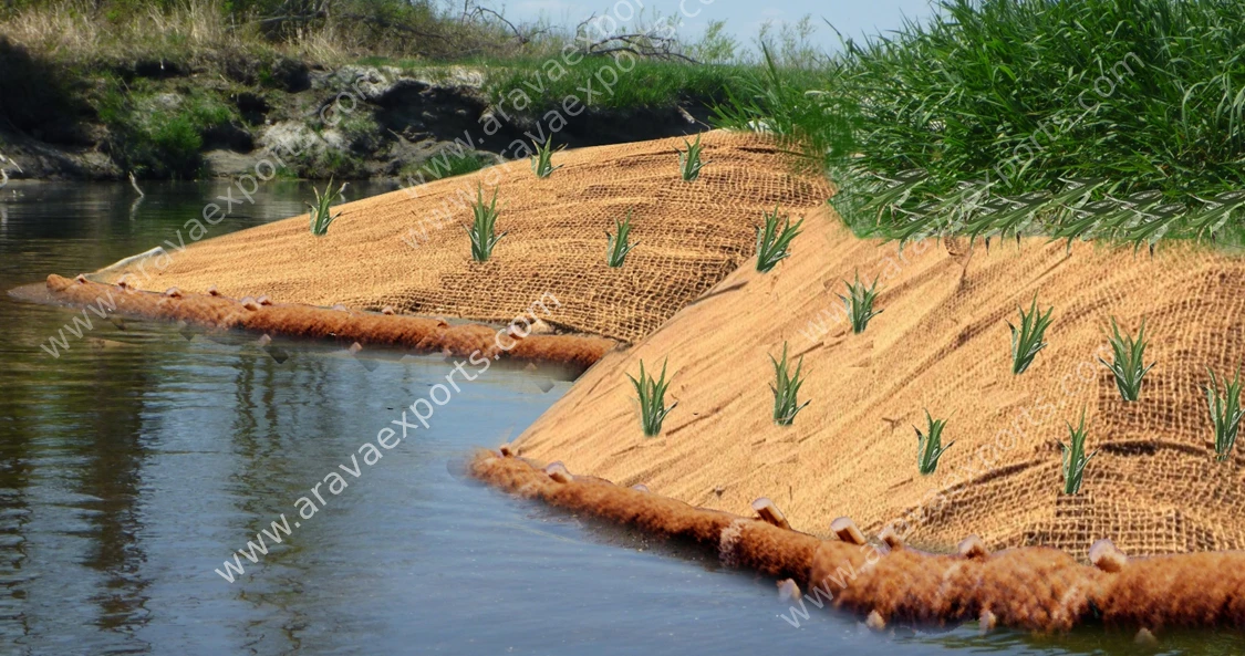 Geotextile Coir Nets Bio-degradable Ecofriendly Best Quality at Lowest Price