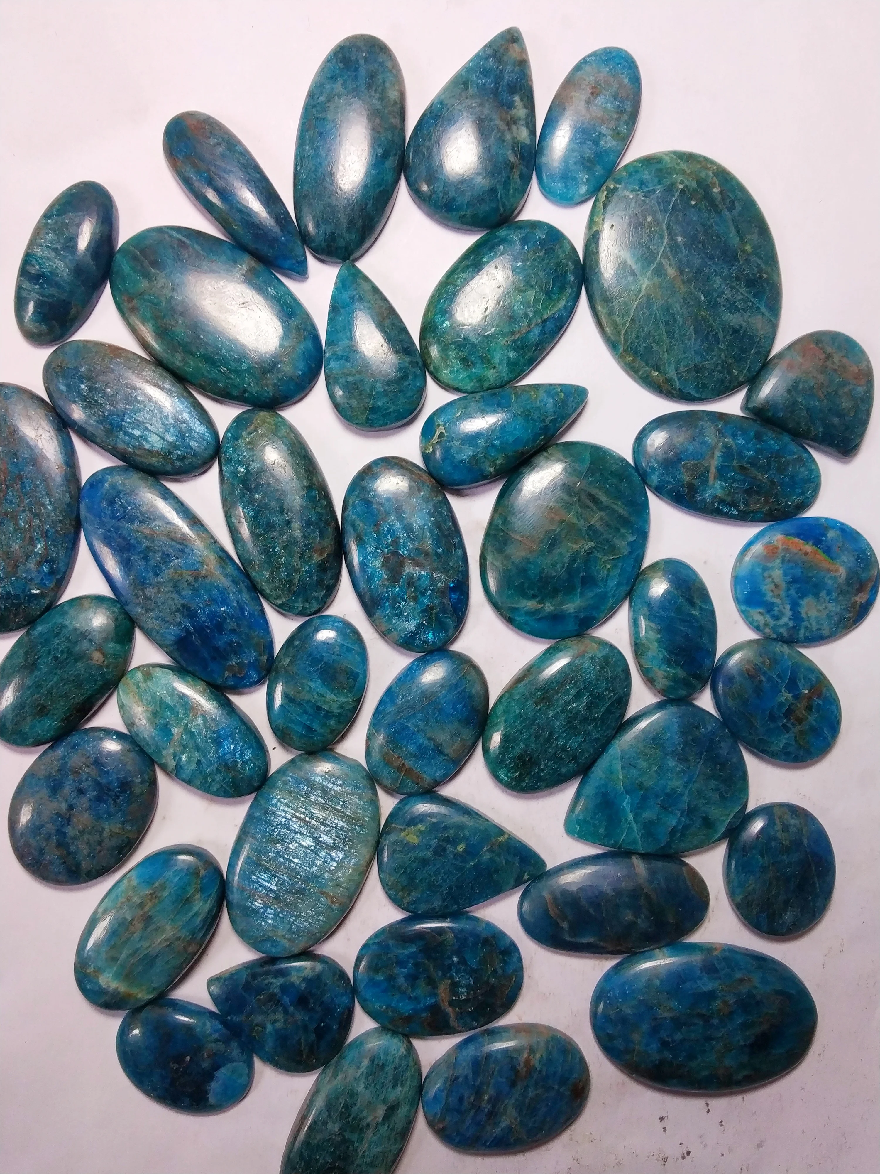 high quality natural blue apatite cabochons free size gemstone