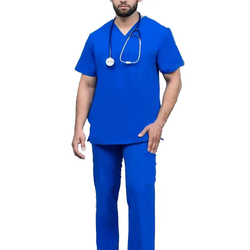 Scrub Men Scrubs Men Set Cheap Stretchy Spandex V Neck Hospital Uniform
