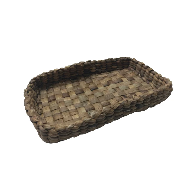 Luxury Style Square Shape Seagrass Serving Tray Antique Water Hyacinth Serving Tray Fashion Unique for Home Kitchen Decor