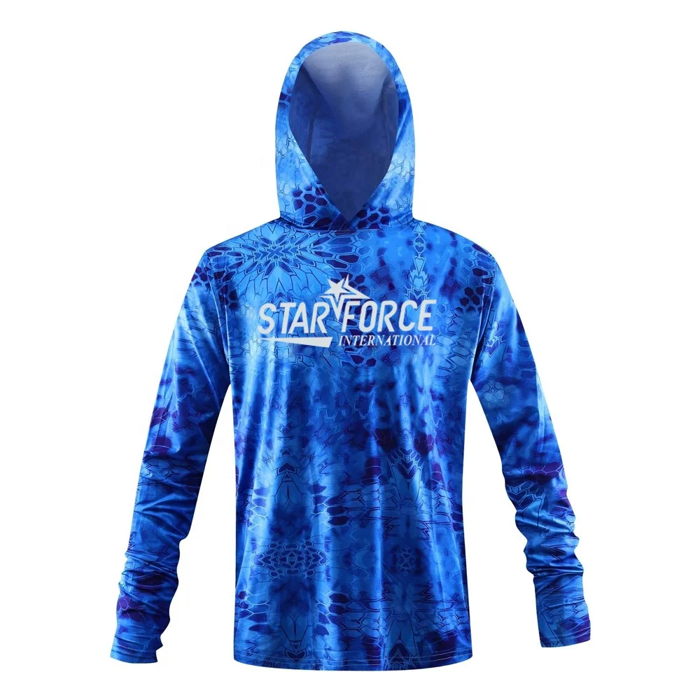 SFI Новинка высокое качество пользовательский сублимационный принт защита от солнца УФ-лучей худи турнирное представление одежда для рыбалки рубашки Upf50 +