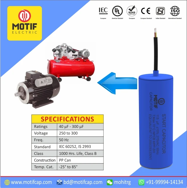 Пусковой конденсатор двигателя лучшего качества 80 мкФ для продажи напрямую от производителя