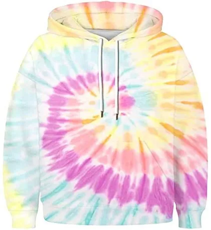 2021 Tie Dye Long Sleeve for mans and Women Clothing Rainbow Tie Dye Hoodie sweatshirts
