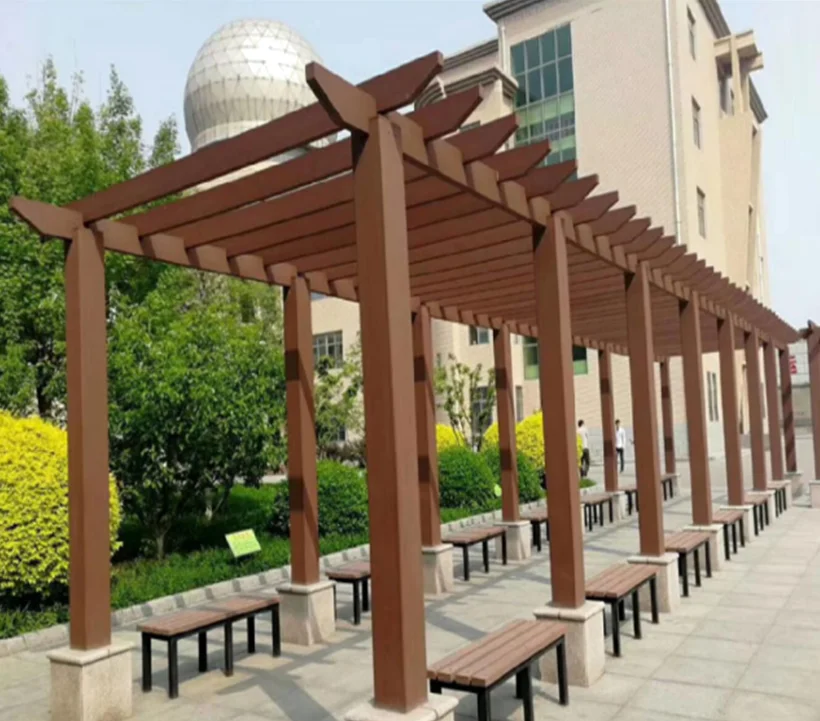 Outdoor Pavilion Gazebo Eco-friendly WPC Balcony Waterproof Pergola Design Various Small Garden