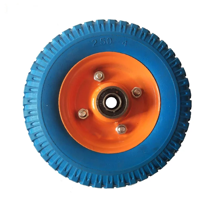 
Innovative Endurable Wheels Steel Rubber Colorful PU Foam Wheel 2.50-4-4 For Wheelbarrows Sealed Ball Bearings 