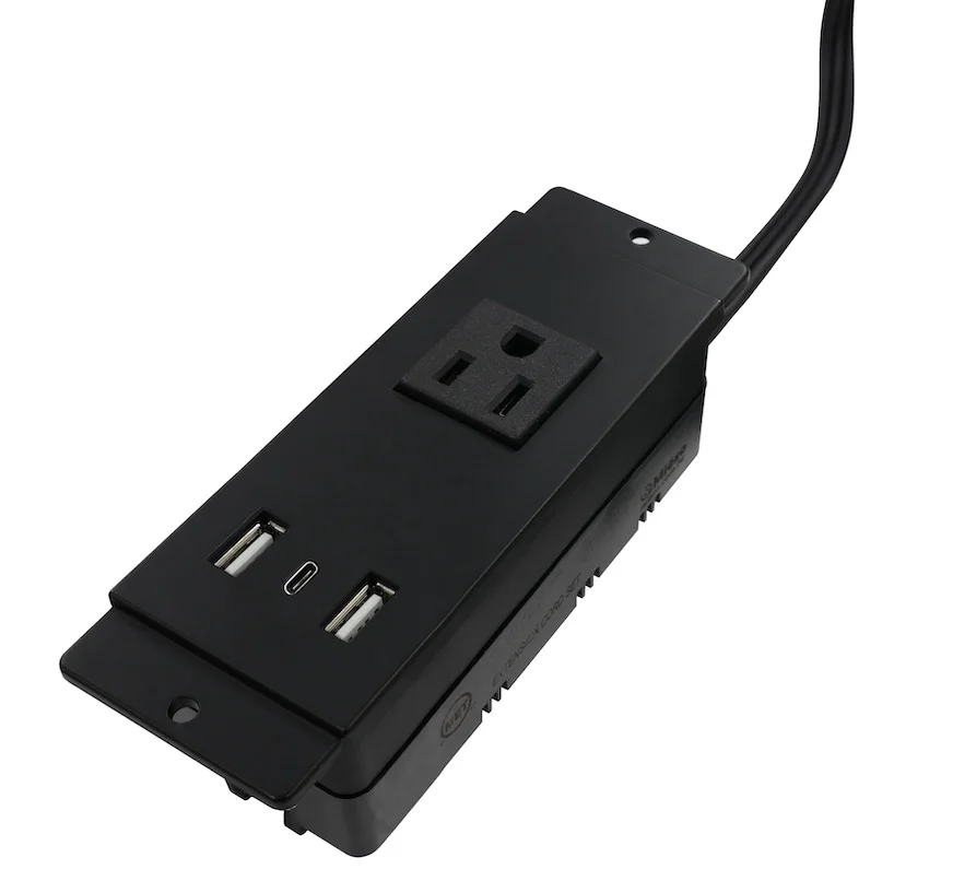 PDU-121 USB Type C Embedded Extension Power Socket For Furniture