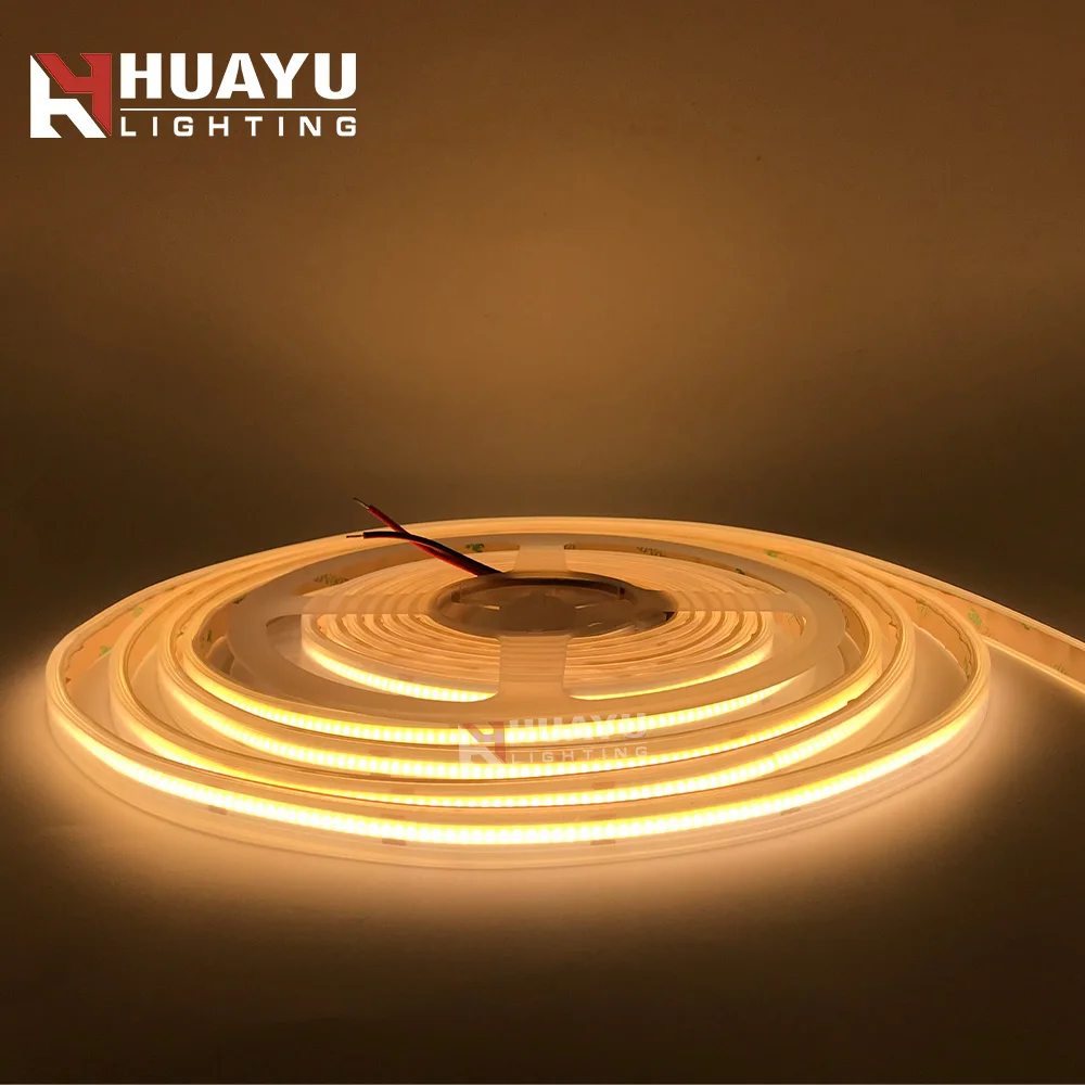 COB package 320 / 384 / 480 / 528 LEDs/meter CRI>90 Flexible LED Strip with IP66 silicone tube waterproof