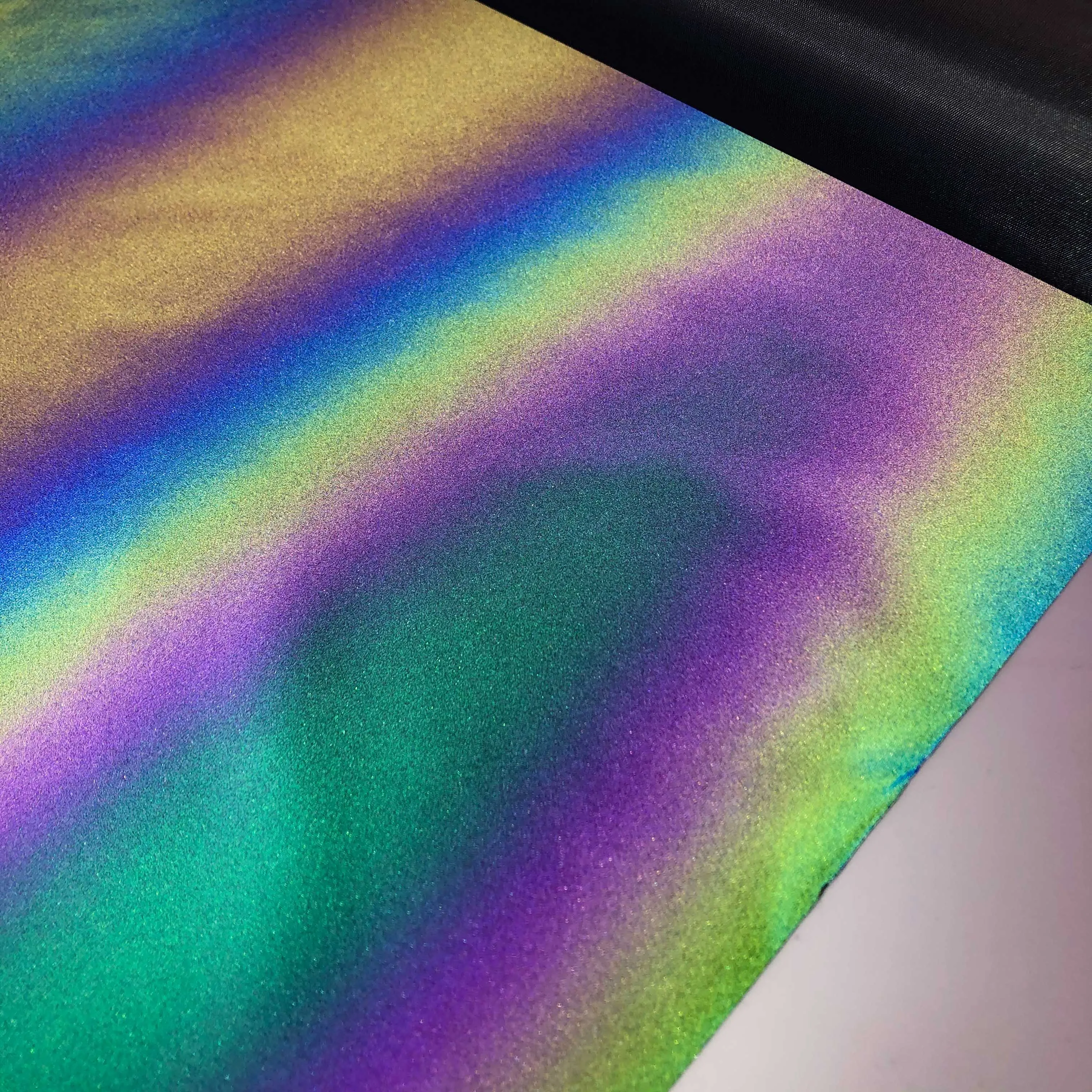 Переливающаяся светоотражающая ткань, голографическая Переливающаяся Радужная ткань для моды