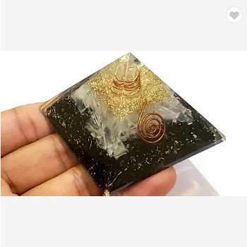 Tourmaline & Selenite Super Protection Reiki Orgone Pyramid Powerful protection Combination Natural Stone Metaphysical Healing