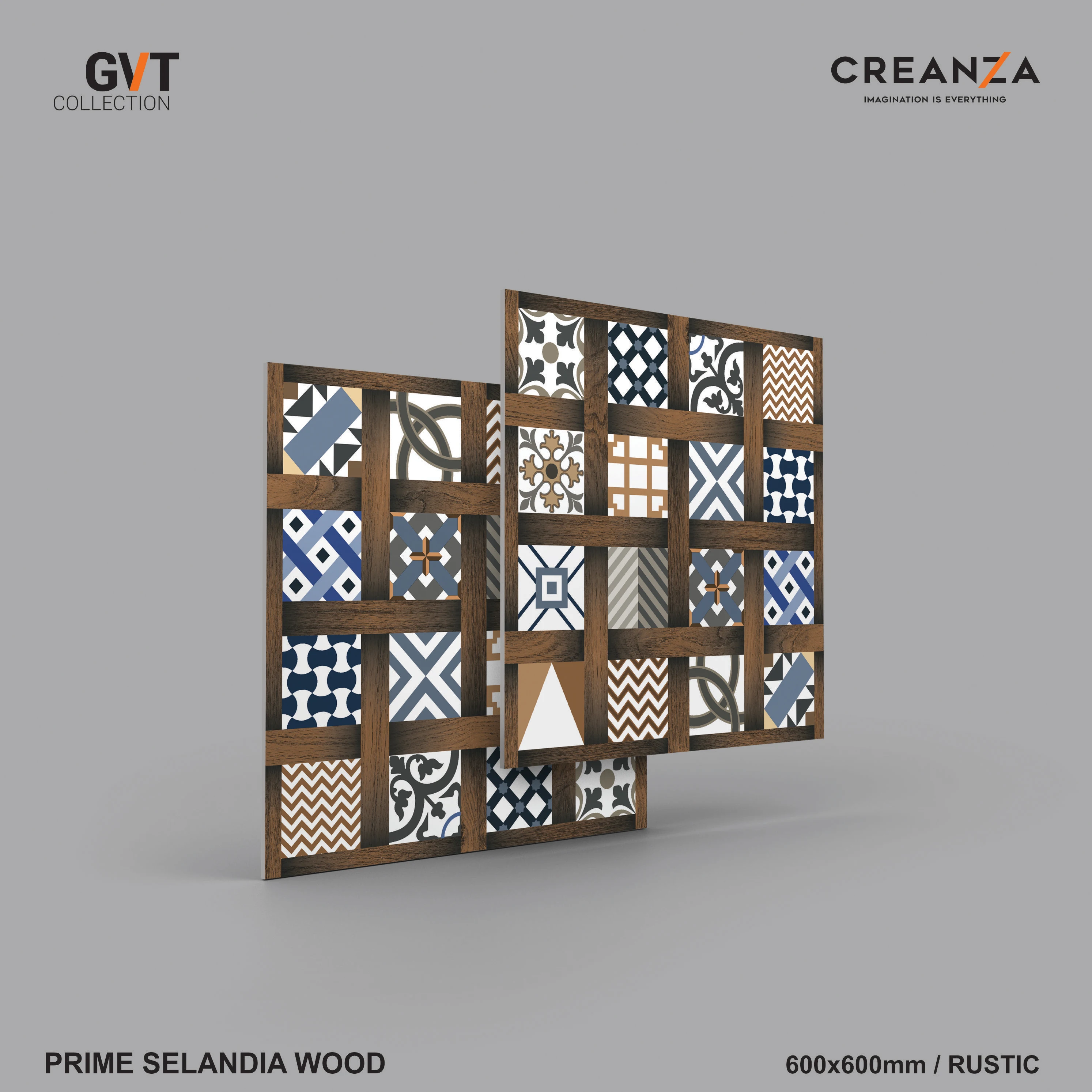 home decor rustic surface anti slip porcelain moroccan design floor and wall tiles in wooden frame 600x600mm