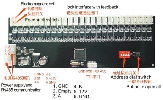 50CH 12V/24V RS485 шкафчик для хранения шкаф безопасности Rfid система контроля доступа электронный