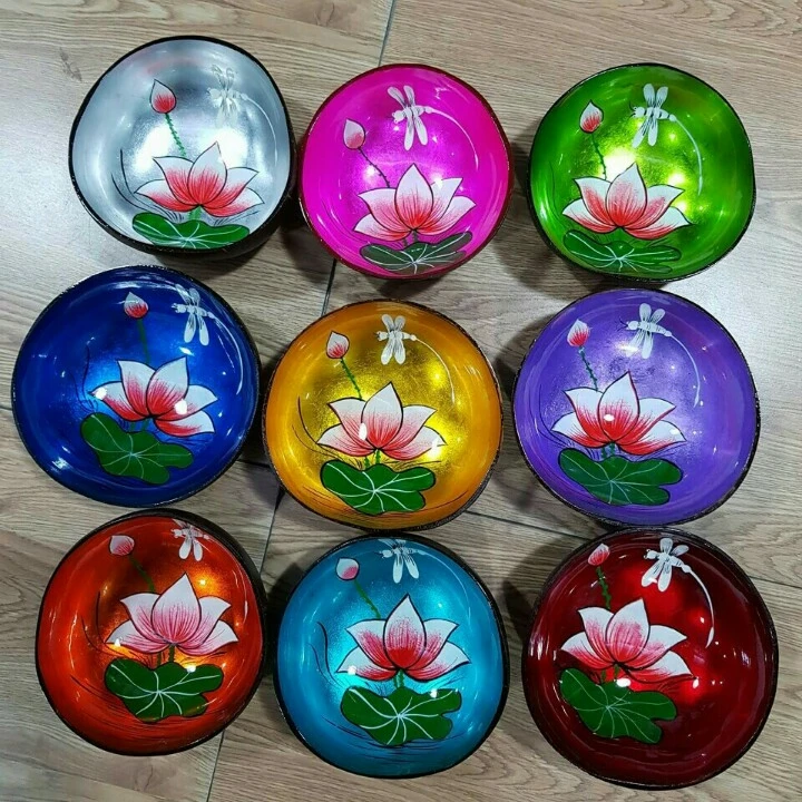 
2020 Vietnam Coco Bowl Eco Friendly Coconut Shell Lacquer/High Quality Coconut Lacquer Bowl For Sale/Handmade Coconut Tableware 