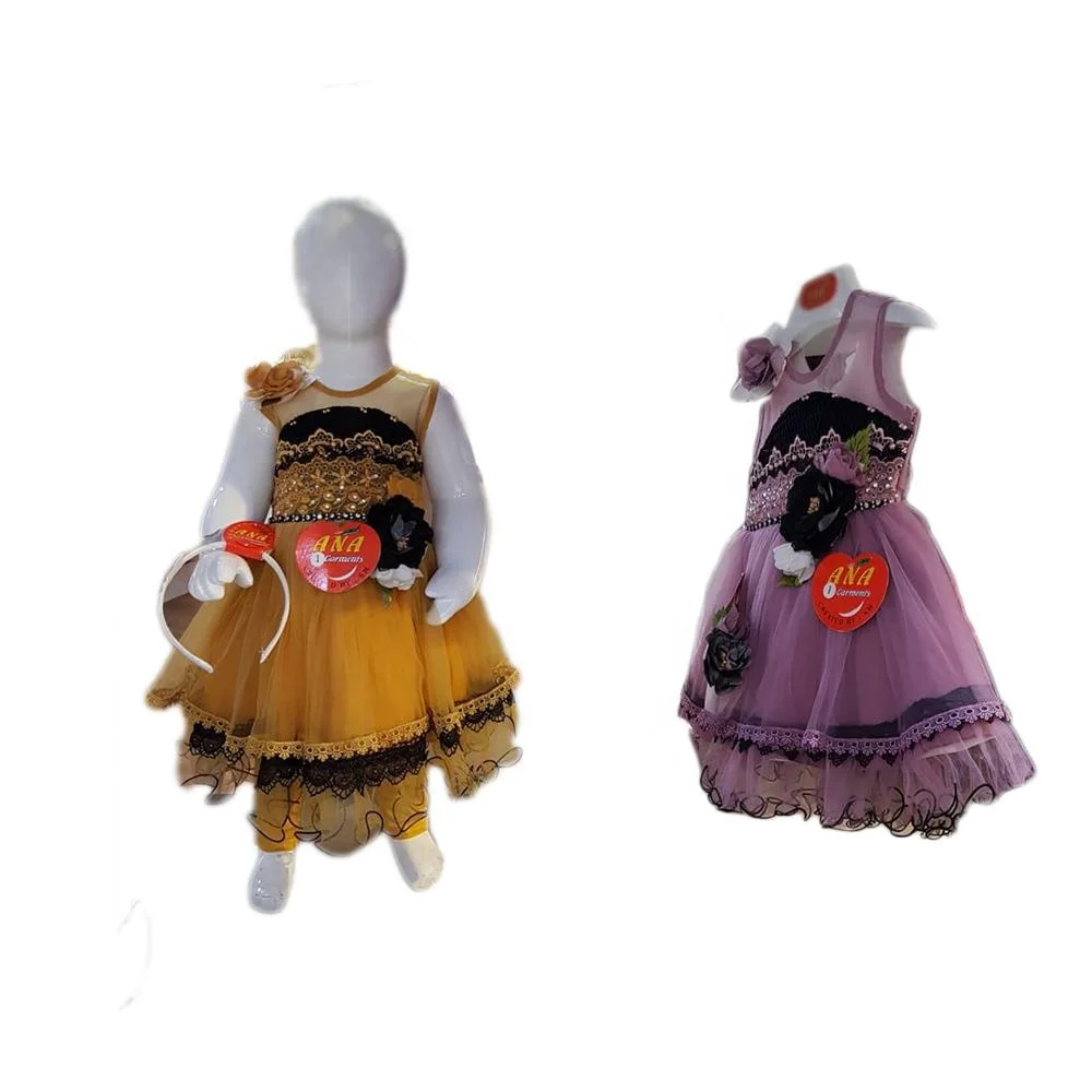 wholesale 2020 hot sale new design latest little kids birthday children gown frock smoked wedding flower party girl dress