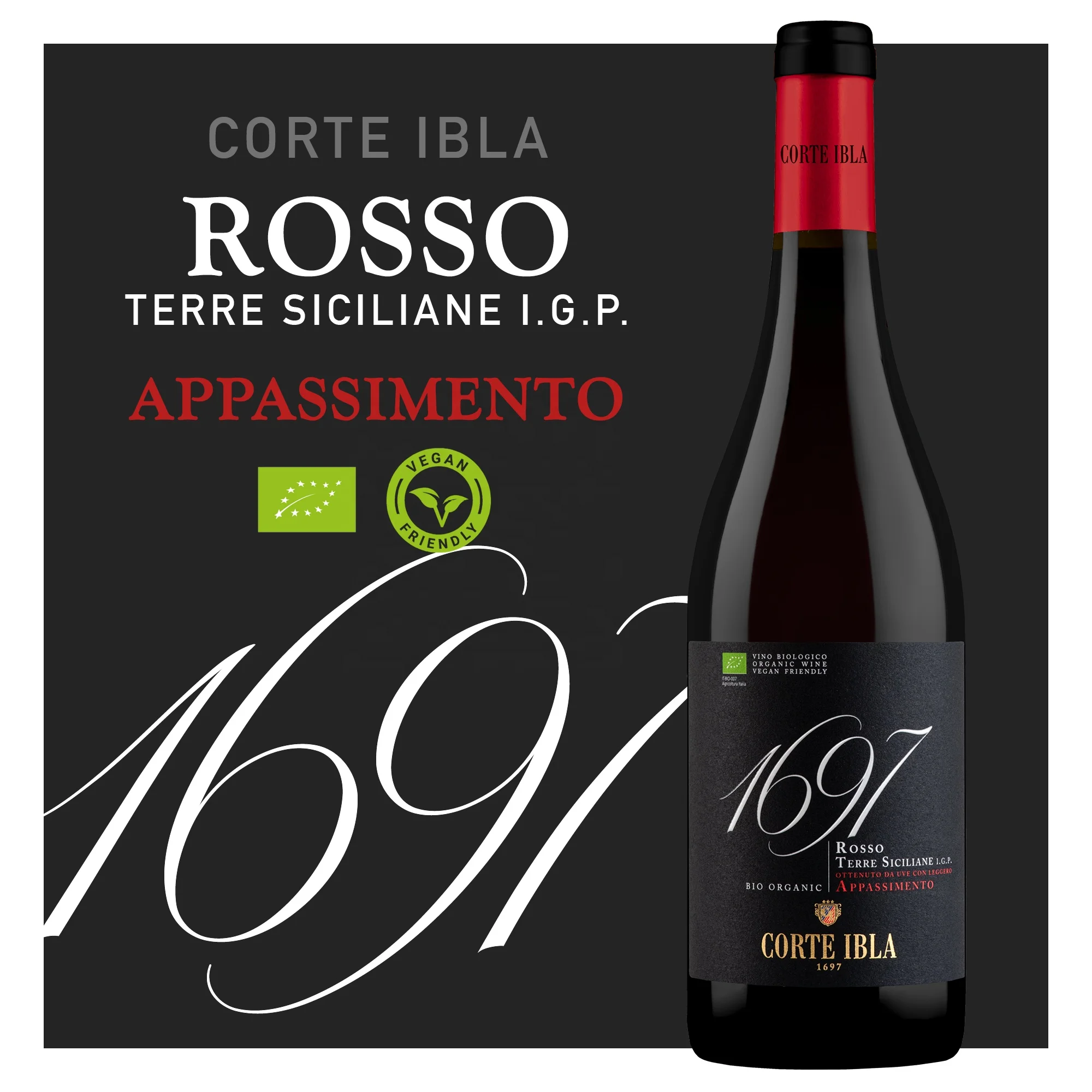 Органическое винтажное красное вино красный орнамент 750 мл земля Siciliane IGP Джузеппе Верди выбор био Сделано в Италии