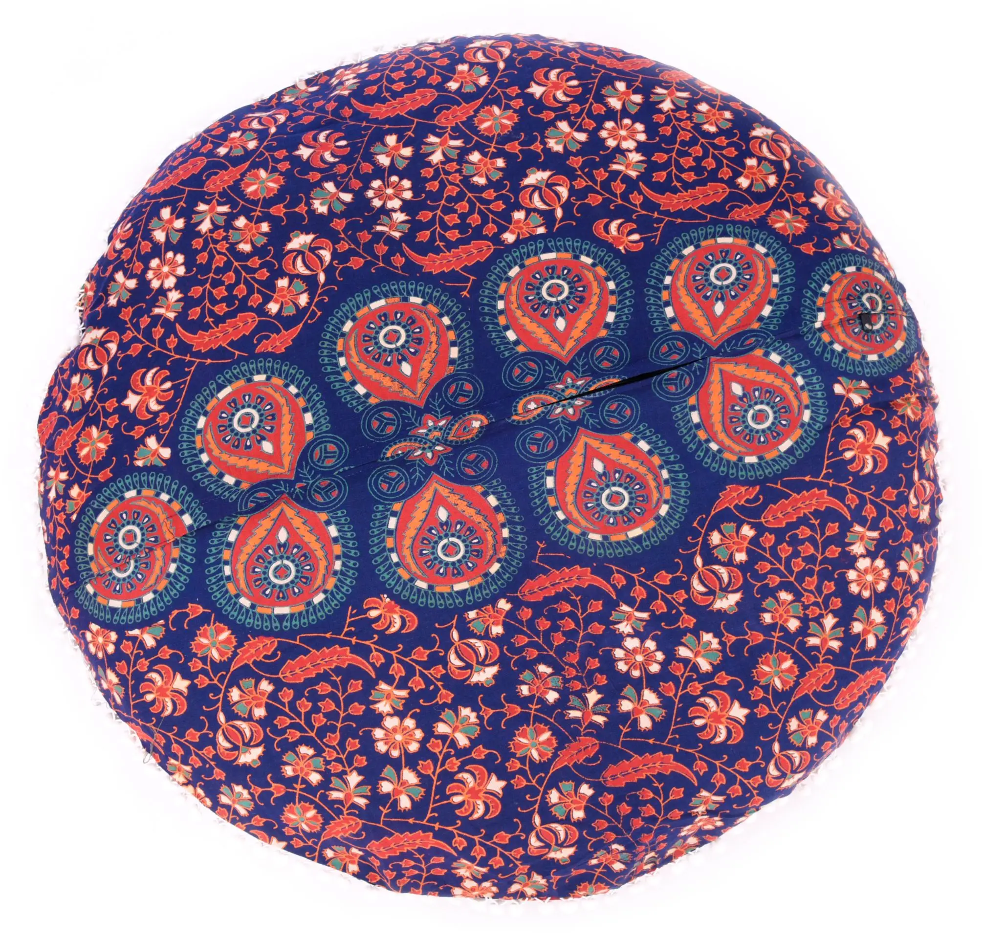 Handmade Mandala Round Floor Cushion Cover Large Pillow Indian Picnic Beach Party Available at Best Price 100% Cotton Multicolor