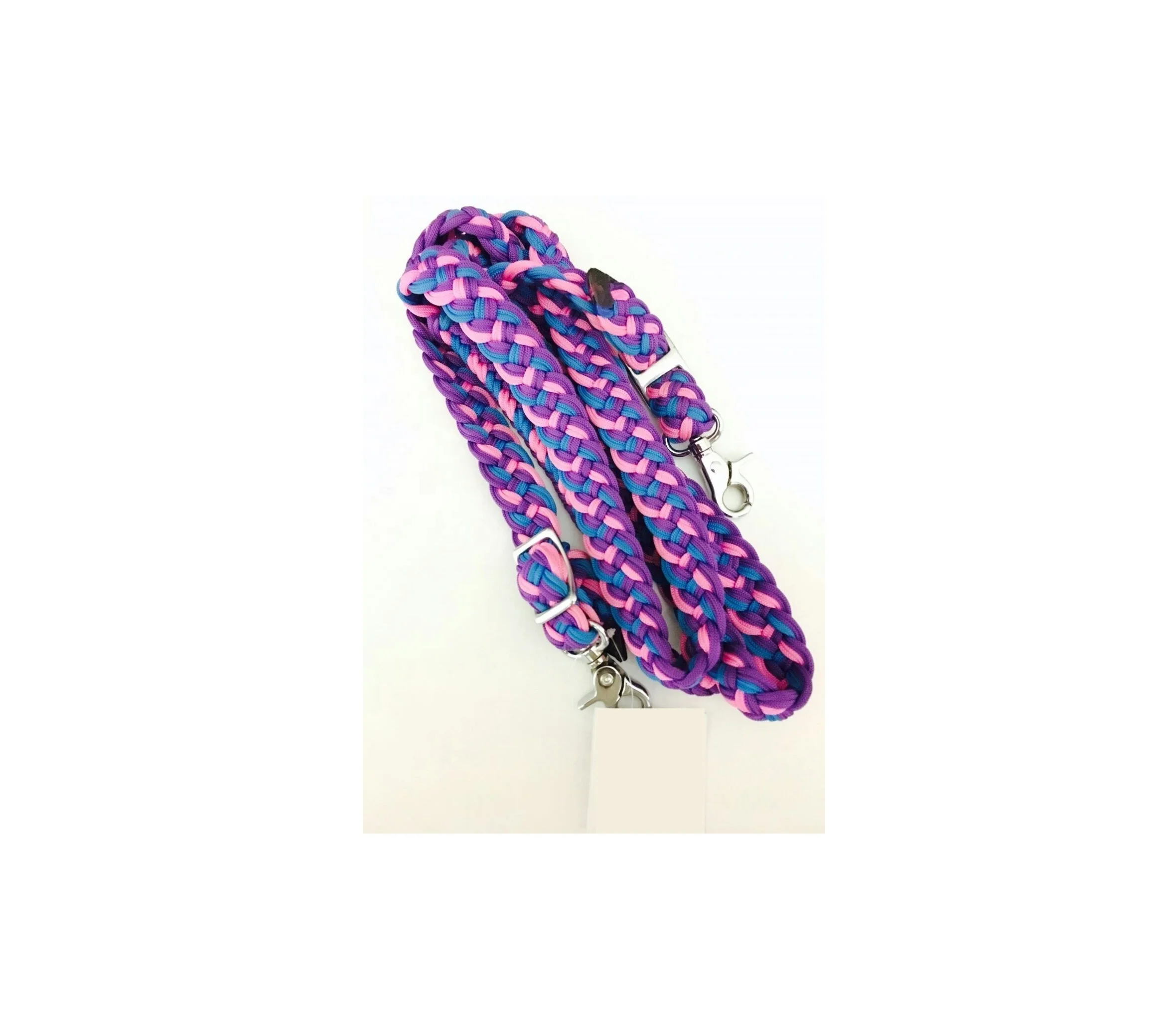 Braided 6 feet Equestrian Horse Lead Rope Cotton Weave Webbing Rein with Solid Snap Pets Lead Rope for Horse
