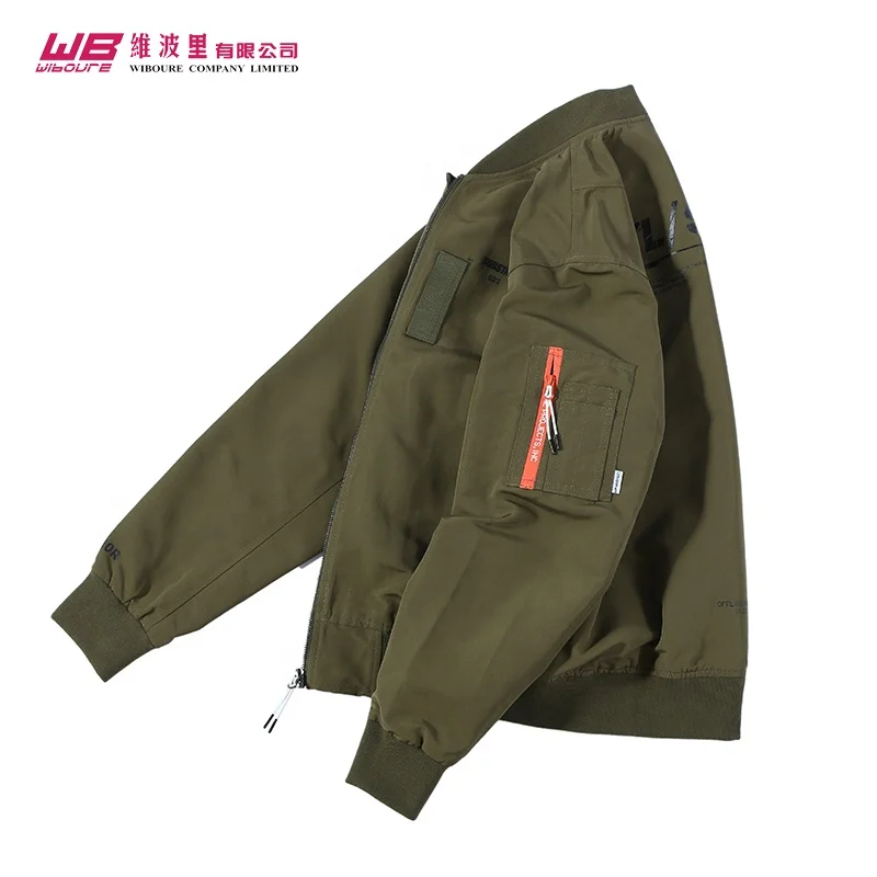 High Quality Lowest Price	Private Label Custom 100%Polyester Plain Embroidery Logo Black MA-1 Flight Bomber Jacket Mens