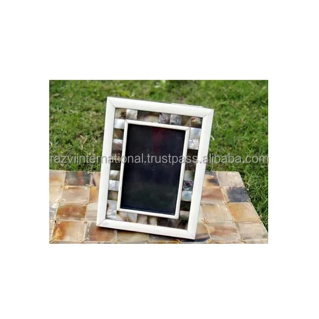 White border resin photo frames flat edge photo frame