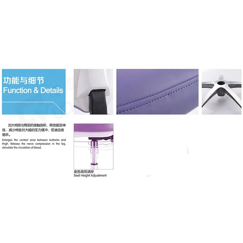 Aluminum Alloy Black Color Medical Electric Dentist Economic Chair Dental Saddle Seat Assistant Stool For Clinic With Backrest