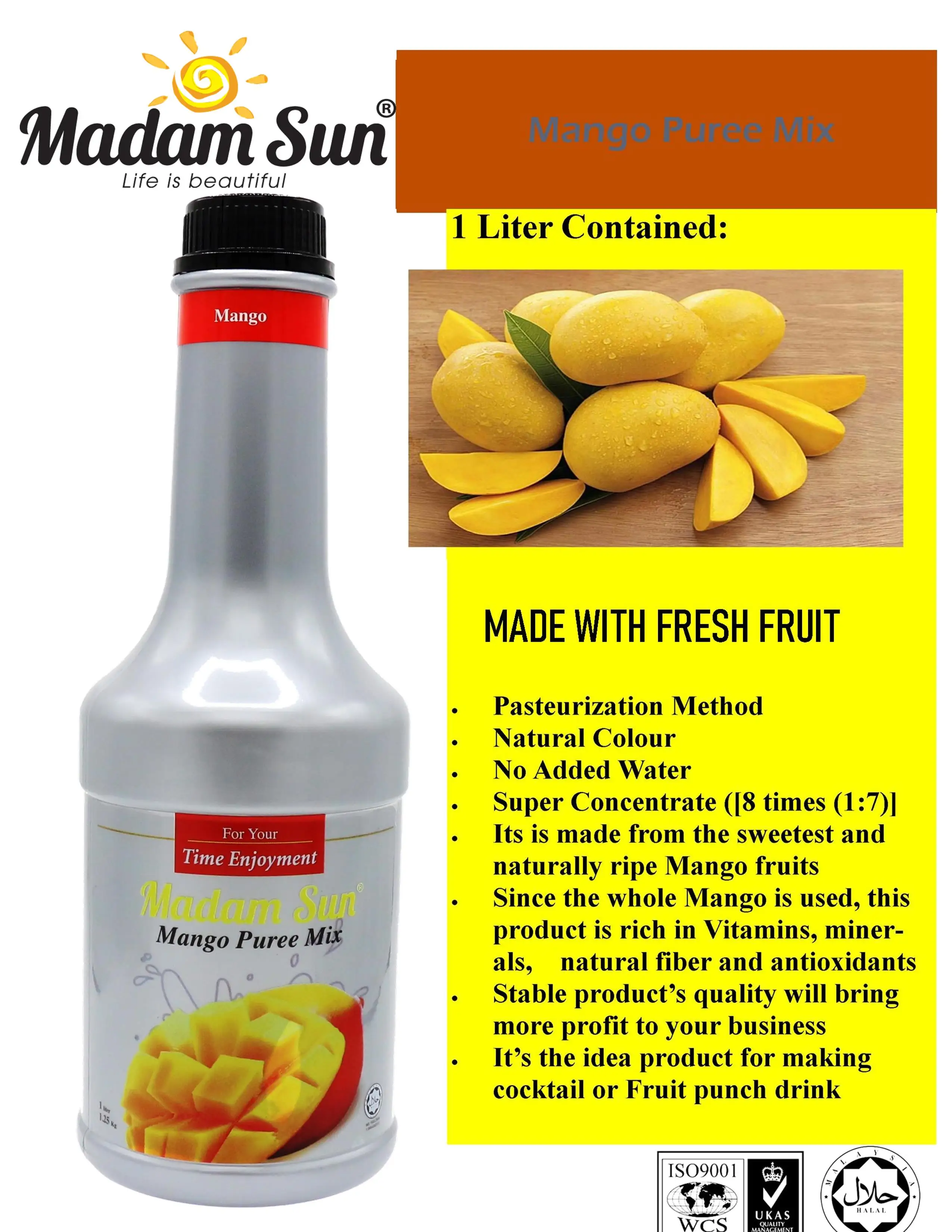 
Mango Puree Drink Concentrate /Mango Puree Mix/Mango Juice Drink 
