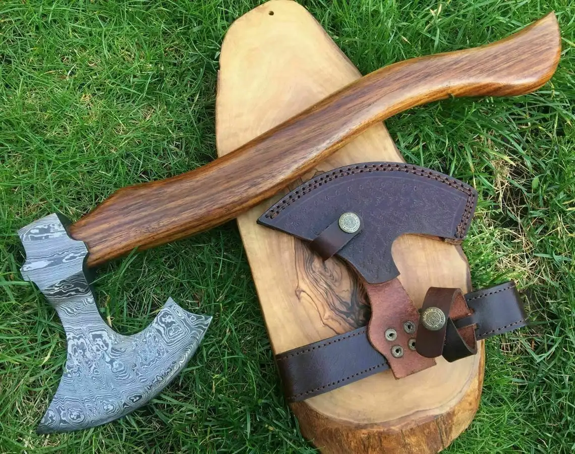 Custom Hand Forged Carbon Steel Viking Axe