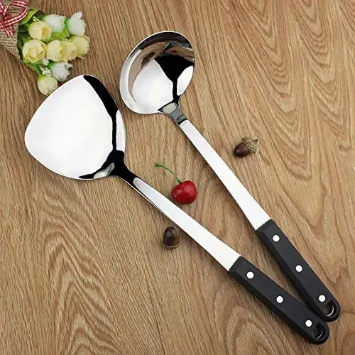 Stainless Steel Long Soup Ladle with Comfortable Nylon Grip Design Spoon Soup Ladle for Kitchen Set Of 1 Pcs