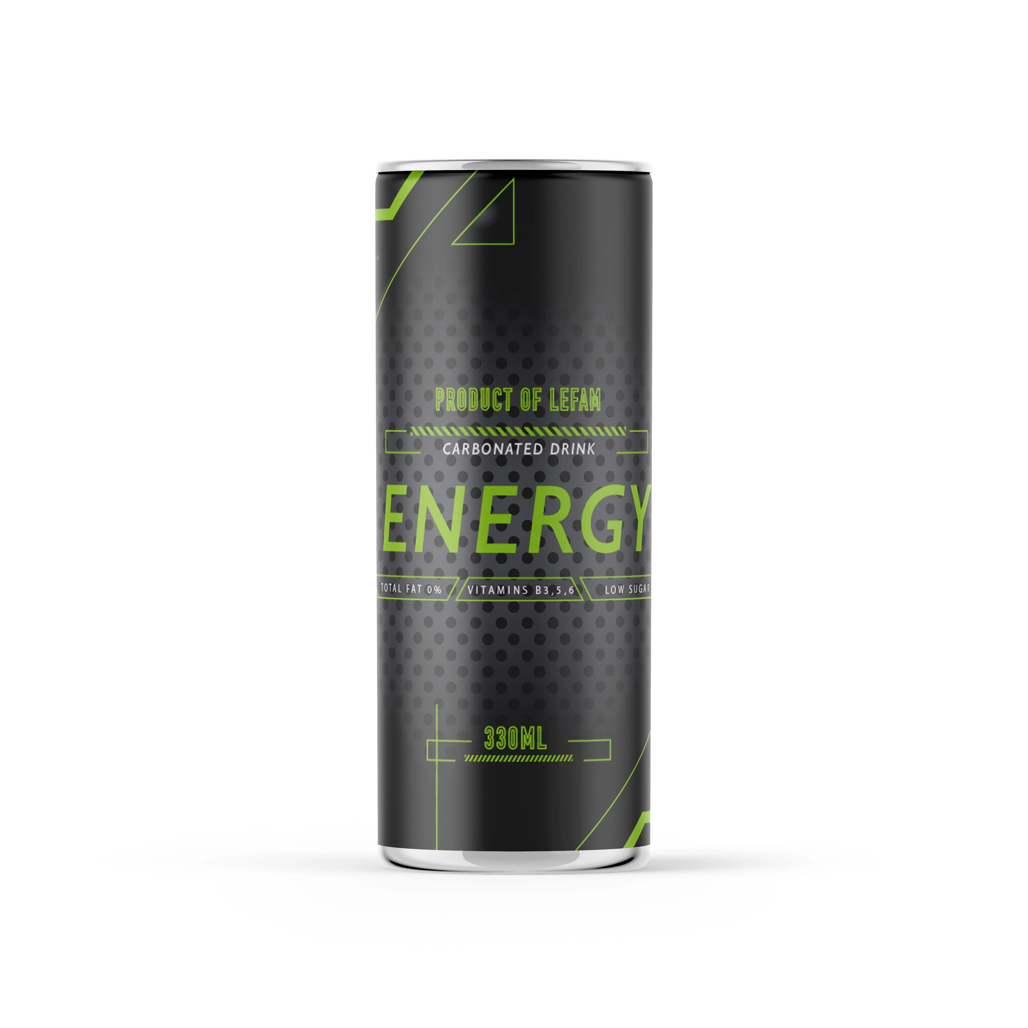 Sleek Aluminum Can Carbonated Energy Drink  Can 330ml with Gas Beverages Low MOQ, Wholesale ISO GMP HALAL