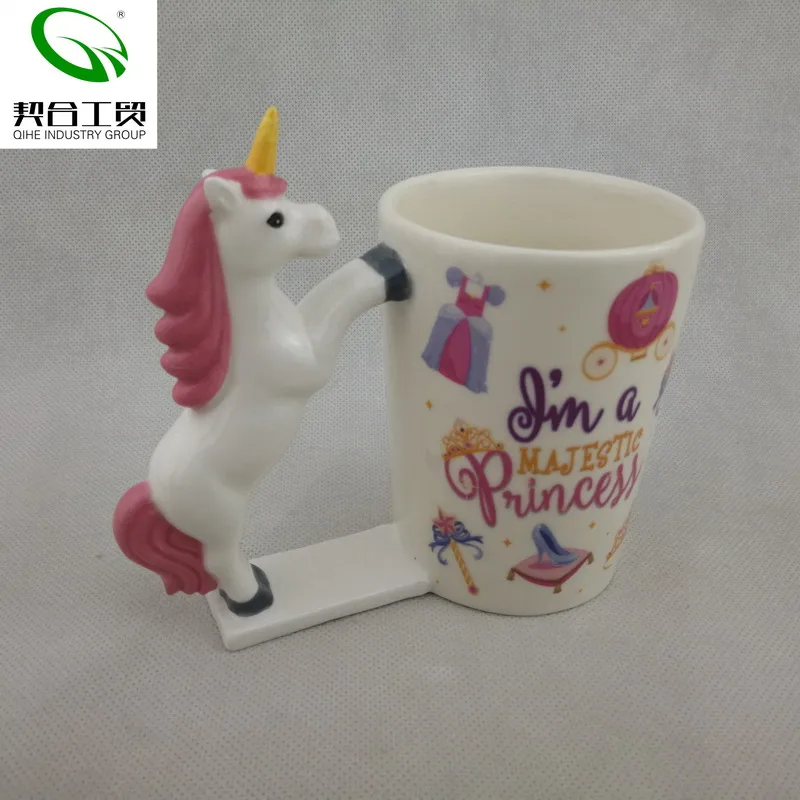 Haute Couture Beautiful Handmade 3D Unicorn Shape Ceramic Coffee Cup