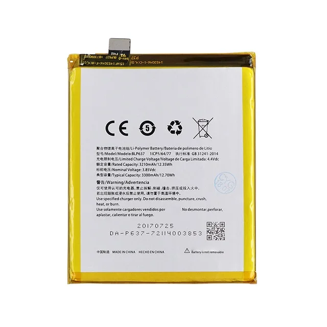 Аккумулятор BLP637 3300 мАч для OnePlus 5 5T One Plus 1 + 5 5T, Высококачественная сменная батарея для мобильного телефона