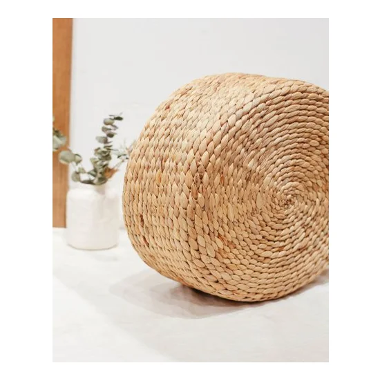 Water Hyacinth Ottoman Pouf Straw Ottoman Stool Chair Water Hyacinth Chair