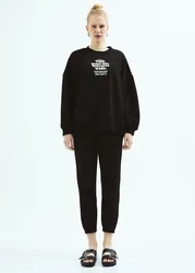 Turquoise French Terry Boyfriend sweatshirt Printed Heavyweight street style Casual hoodie Eco Friendly Loungewear